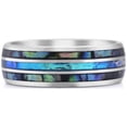 thumbnail image 3 of Tungsten Opal Abalone Men's Wedding Engagement Ring 8mm, Comfort Fit, 3 of 4