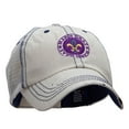 thumbnail image 5 of Mardi Gras Fleur De Lis Badge Embroidered Low Profile Cotton Mesh Cap - Putty OSFM, 5 of 5