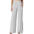thumbnail image 4 of Sewkxo Women's Polka Dot Lounge Pants High Waist Loose Fit Wide Leg Casual Trousers with Pockets,Gray XL, 4 of 5