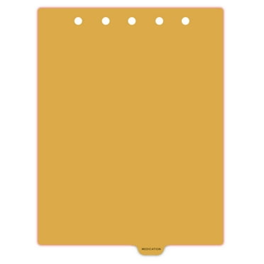 Carstens - Heavy Duty Medication Plastic Ring Binder Dividers, Bottom Tab, 1/9 Cut, Tab 6 Position, US Letter, Pack of 10, (2617-63) - Ideal Medical Chart Dividers for 3 Ring Binders