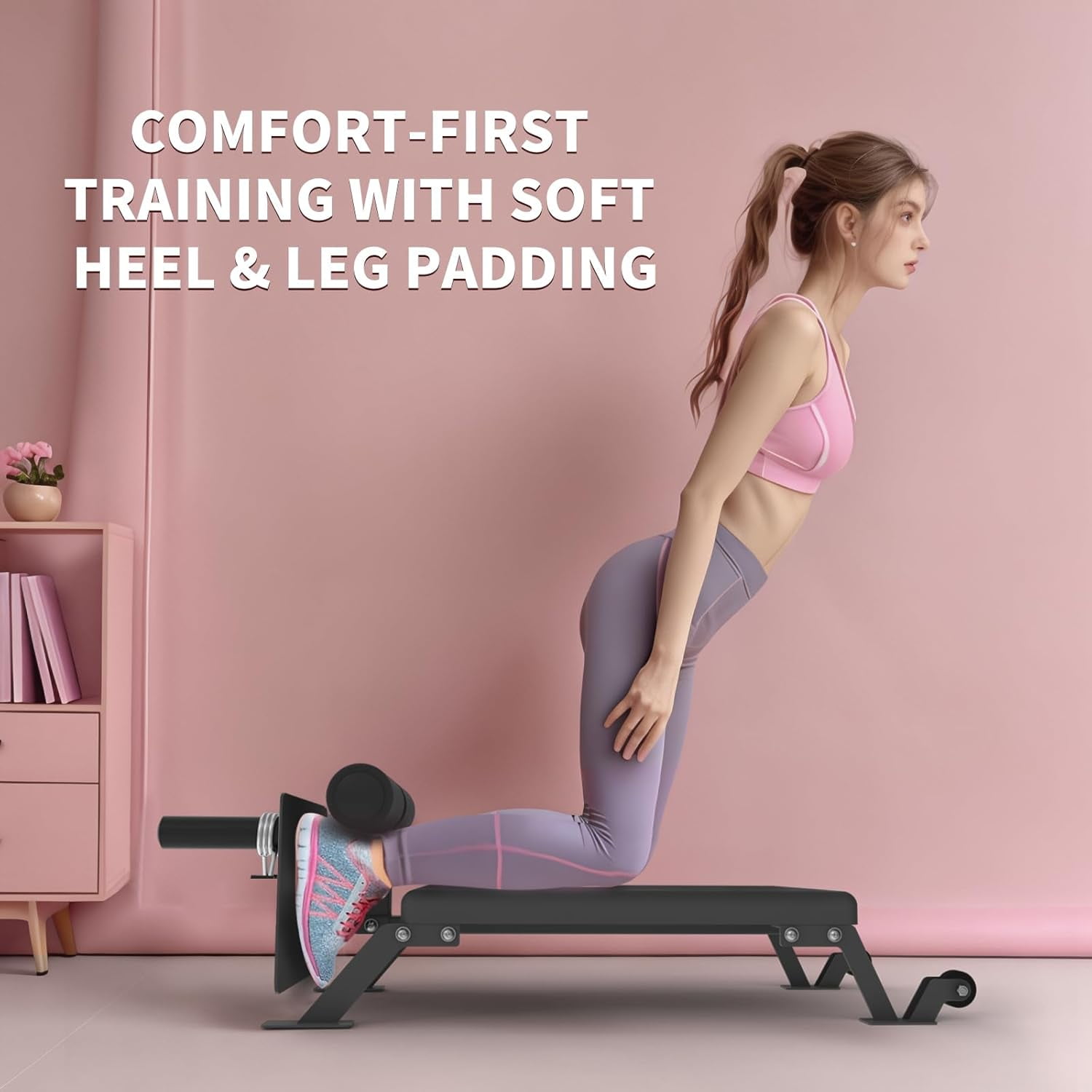 Nordic Hamstring Curl Machine,Height Adjustable Nordic Curl Bench, Compact Home Gym Equipment for Strength Training for Home Gym,450 LBS