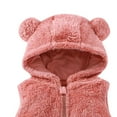 thumbnail image 5 of AHTJRT Boy's Girl's Sherpa Fleece Vest Bear Ears Shape Full Zip Hooded Winter Warm Lightweight Windproof Sleeveless Jacket Hot Pink 2-3 Years, 5 of 9