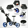 thumbnail image 3 of Goplus Chariot de Golf Pliant à 3 Roues avec Siège, Tableau d'Affichage, Poignée Ajustable, Bleu, 3 of 10