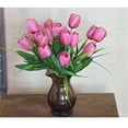thumbnail image 2 of Inteprter Ramo de flores artificiales de 6 cabezas, simulación de fiesta de boda, decoración floral, ramo falso para el hogar y la oficina, rojo oscuro Flores artificiales 3 Inteprter HA7117-03B, 2 of 6