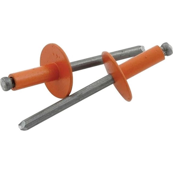 Allstar Performance ALL18178 Rivet - 5/8 in Head - 3/16 in Steel Mandrel - 1/4-3/8 in Grip Range - Aluminum - Orange Paint - Set of 250