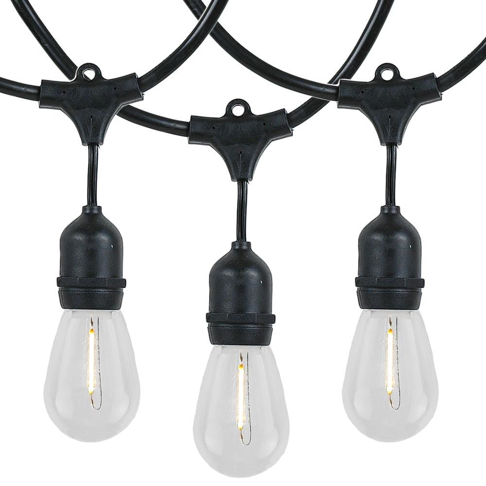 48 Foot LED Filament S14 Suspended Edison Outdoor Market Patio String
