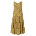 thumbnail image 3 of CHUANK Robe pour Femmes Liquidation Été Femmes Grande Taille Décontractée Ample Sans Manches Florale Quotidienne en Lin Imprimé Longue Robe Maxi, 3 of 9