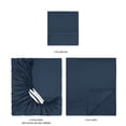 thumbnail image 6 of Mainstays Super Soft Brushed Microfiber Bed Sheet Set, Navy Blue Embossed Stripe, Twin-XL, 3 Piece, 6 of 13