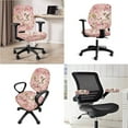 thumbnail image 2 of FKELYI Hummingbird Cherry Floral Print Office Chair Cover Rotating Swivel Chair Slipcover with Armrst Covers Stretch Fabric Backrest & Cushion Seat Cover for Armchair, 4 Pcs Set, 2 of 7