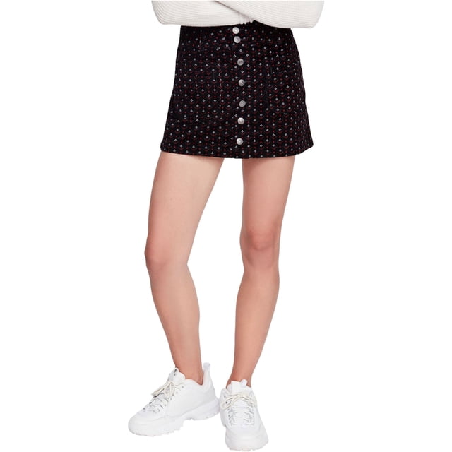 Free People Minifalda Sólida para Mujer, Negro, 24