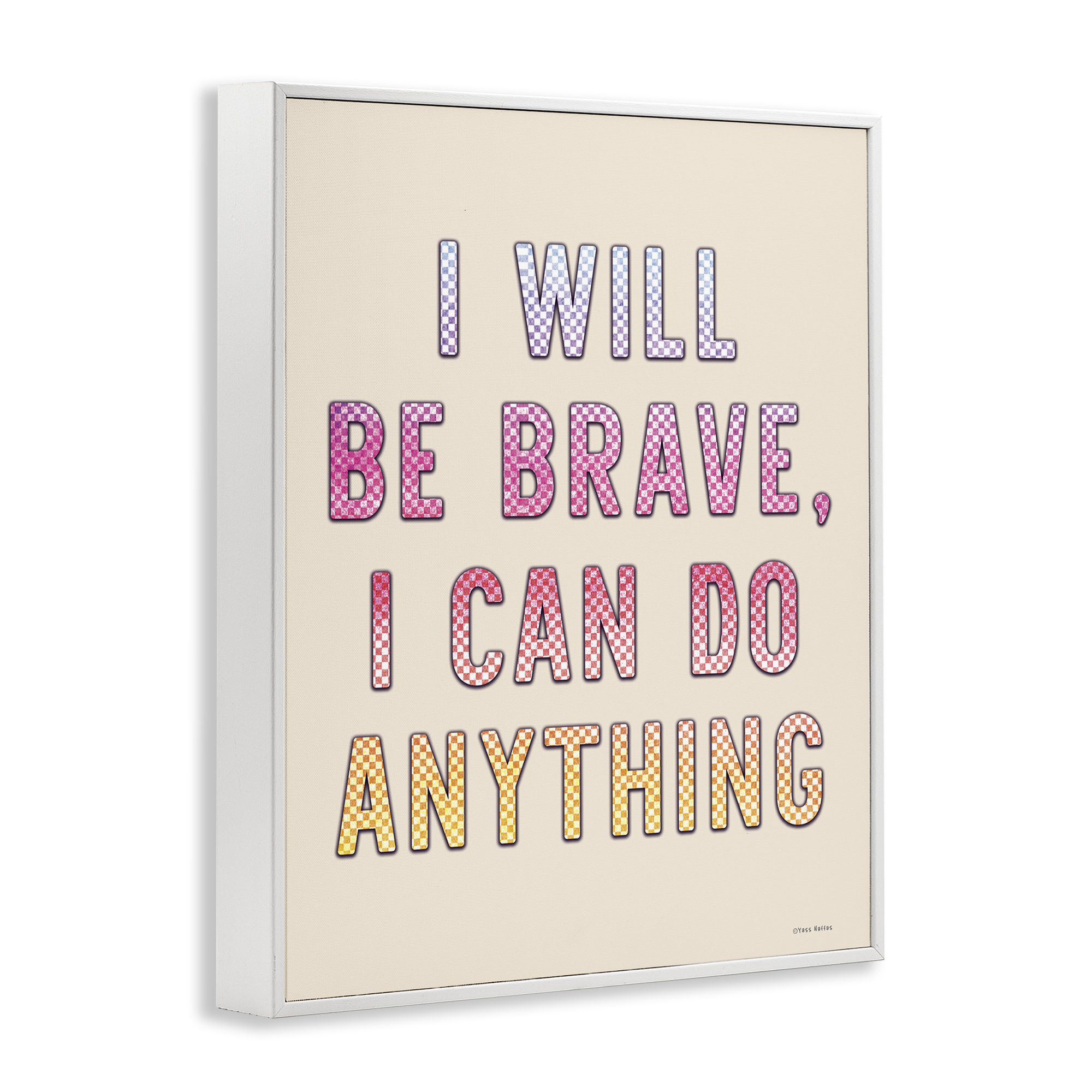 Stupell Industries Brave & Can Do Anything Typography Painting White Framed Art Print Wall Art, 16 x 20