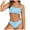Blue, variant on Women & Teen Girl's Bikini Sets Leopard Backless Cut Out Two Piece Bathing Suit Swimwear (Blue, S)