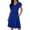 Blue, variant on Women's Solid Color Short Sleeved V-Neck Loose And Comfortable Short Nightgown Gray S