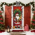 thumbnail image 6 of Linnome Santa Claus Gift Delivery Theme Christmas Door Curtain 6.66x2.99 Ft, Festive Holiday Party Background Decor, 6 of 6