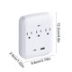 thumbnail image 3 of Enchufe de pared con puertos USB-C | Adaptador de viaje con múltiples tomas | 3 puertos de carga de CA y dos puertos USB | Enchufe de pared compacto para oficina en casa, 3 of 6