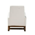 thumbnail image 4 of Pemberly Row White Upholstered Brown Wood 2-Piece Chair and Ottoman Set, 4 of 10
