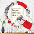thumbnail image 5 of DESIGN ART Designart 'Drawing Of Paris With Red Keys' Printed Traditional Frameless Oval or Round Wall Mirror 32in.x32in.-Red, 5 of 5