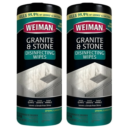 Weiman Granite Disinfecting Wipes - 30 Wipes (2 Pack)