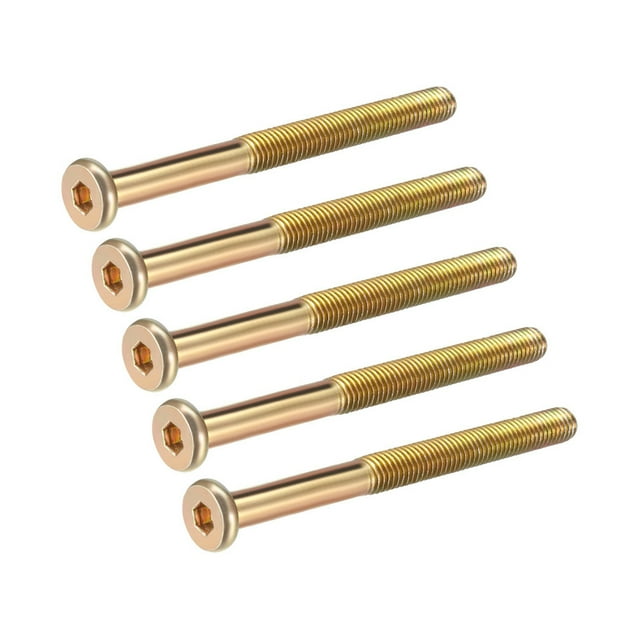 Unique Bargains Tornillos de máquina con socket hexagonal de acero al carbono Tornillo de muebles con socket hexagonal galvanizado Rosca media M8x3.54" 5Pcs
