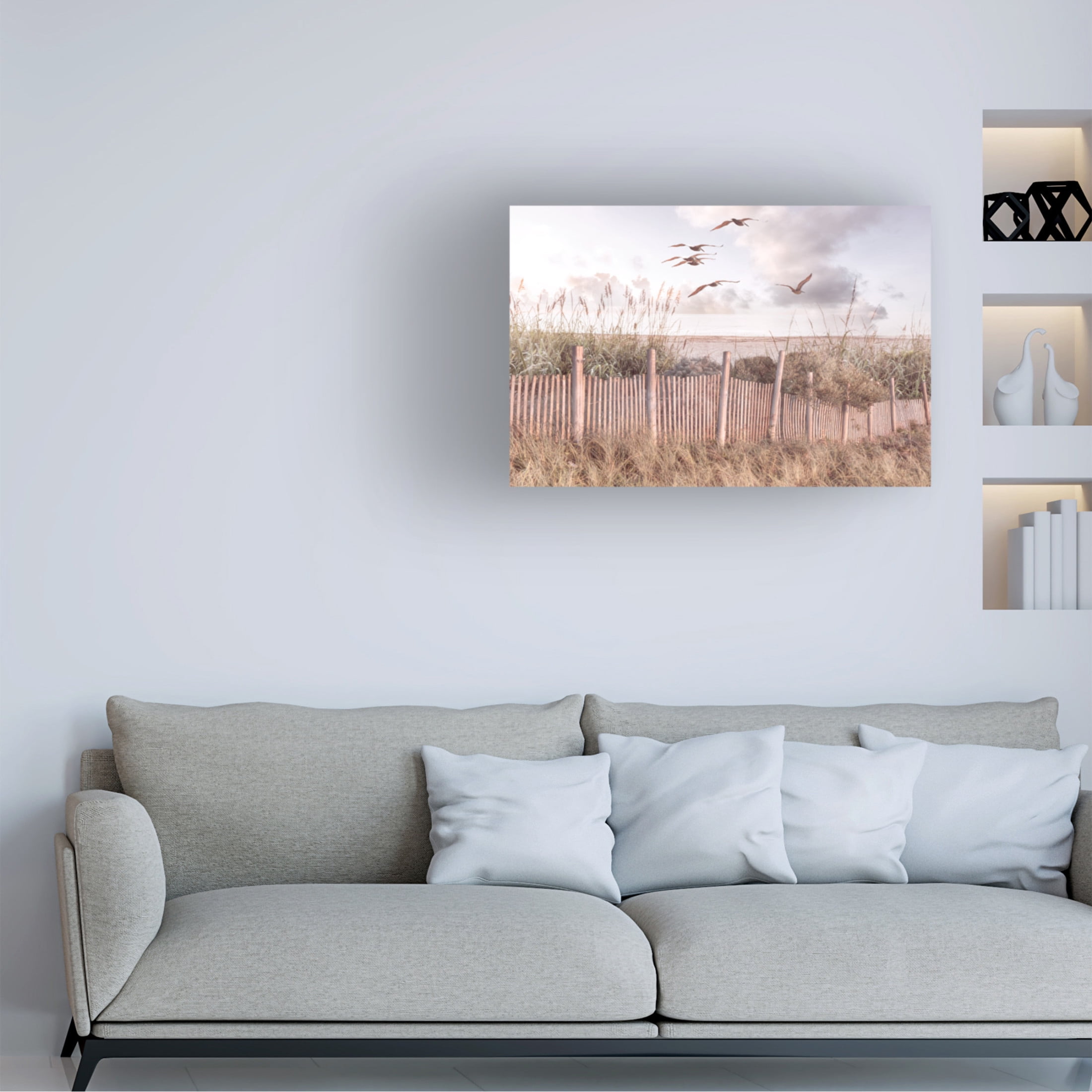 Canvas Wall Art - Celebrate Life Gallery 'Sailing Over the Beach Dunes' Wall Art for Living Room, Bedroom, or Office Décor by Trademark Fine Art - 19 x 12 Inches