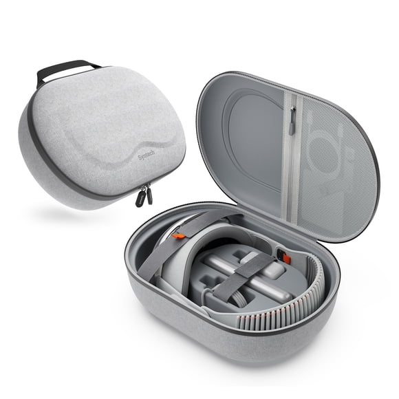 Syntech Étui Rigide de Transport pour Apple Vision Pro et Accessoires, Étui pour Casque de Jeu VR avec Couvre-Objectif, Étui de Protection Multicouche, Convient aux Voyages et au Rangement à la Maison, Gris