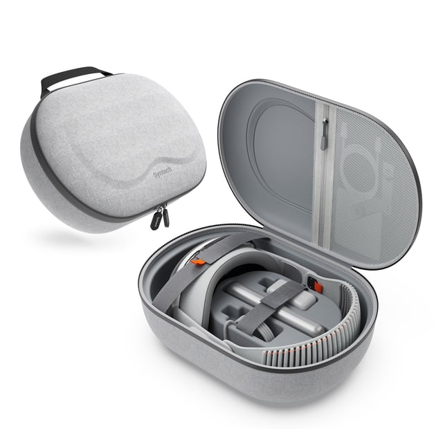 Syntech Étui Rigide de Transport pour Apple Vision Pro et Accessoires, Étui pour Casque de Jeu VR avec Couvre-Objectif, Étui de Protection Multicouche, Convient aux Voyages et au Rangement à la Maison, Gris