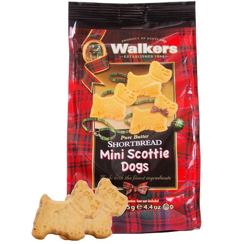 Pure Butter Shortbread Mini Scottie Dogs By "Walkers" (2) 4.4oz Bags