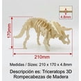 thumbnail image 4 of Rompecabezas 3D Triceratops Wuundentoy de Madera | Dinosaurio Armable | Desarrollo Motriz Infantil, 4 of 4