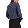 thumbnail image 3 of INSPIRE CHIC Women's Tweed Button Up Stand Collar Long Sleeve Casual Jacket Coat XS Blue, 3 of 6