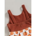 thumbnail image 6 of Wassery Infant Baby Girls Halloween Jumpsuits Sleeveless Pumpkin Print Romper Overalls Headband Set 3 6 12 18 Months Newborn Spring Autumn Round Neck Bodysuits, 6 of 7