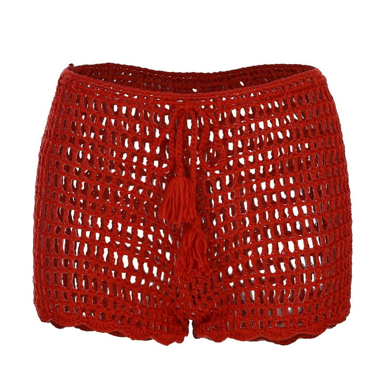 TYGHBN Women's Summer Solid Color Handwoven Beach Swimming Pants