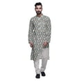 thumbnail image 1 of Atasi Ensemble de Pyjama Kurta Asymétrique Imprimé Long pour Hommes Vêtements de Fête, 1 of 4