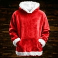 thumbnail image 7 of SRZYMJ Boys Flannel Hooded Pullover Sweatshirt Soft Cozy Casual Wear Youth Childrens Outerwear Jacket Top Red 6-7 Years, 7 of 7