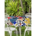 thumbnail image 3 of Outdoor Table Cloth with Umbrella Hole and Zipper, Spring Floral Waterproof Round Tablecloth 54 Inch, Watercolor Botanical Flowers Summer Washable Table Cover for Outside Party Patio Picnic, 3 of 8