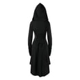 thumbnail image 2 of HNKMDK Adult Renaissance Women Vintage Costume Dress Medieval Hooded Lace Up Long Robe(Black,S), 2 of 7