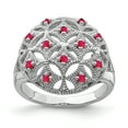 thumbnail image 1 of 925 Sterling Silver Rhodium-plated Ruby Circle Ring, 1 of 2