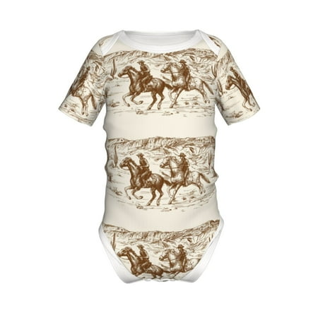 

Junzan Western Desert Cowboys1 Print Short-Sleeve Baby Climbing Clothes Bodysuits for Infant One-Piece for Baby Boys & Girls Baby Clothes Baby Romper with Snap Closure-2 Years