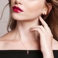 thumbnail image 4 of Everly Women's Garnet 10k Rose Gold Earrings, 4 of 8