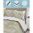 thumbnail image 4 of Sage Green Marble Twin Size Down Alternative Comforter, Lightweight Comforter Quilt Bedding Set with Pillow Shams Contemporary Abstract Fluid Art All Seasons Bed Comforter Duvet Insert 68"x86", 4 of 7