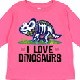 thumbnail image 4 of Inktastic Girl Dinosaur I Love Dinosaurs Girls Long Sleeve Toddler T-Shirt, 4 of 5