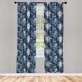 thumbnail image 2 of Ambesonne Nature Flowers Curtains, Tropic Leaves Plot, Pair of 28"x84", Pale Seafoam Dark Teal, 2 of 4