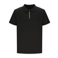 thumbnail image 5 of JDQJBZ Mens Shirts Short Sleeve Solid Color Casual Half Zip Collar Sport Top, 5 of 5