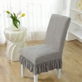 thumbnail image 5 of Ke1Clo Chair Cover under $5! Gray Elastic Skirt Seat Slipcover for Dining Room Kitchen Ash Proof Four Season Protection 17.71-21.65 Inch, 5 of 6