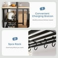 thumbnail image 2 of YUSAZENS 42" Large Kitchen Island Bakers Rack - 3-Tier Storage Shelf with Microwave Stand & 5 Hooks, Metal Coffee Bar Table for Dining Living Room, 2 of 8