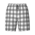 thumbnail image 4 of Lsque Mens Swim Trunks Gray Checkboard Pattern - Bathing Suit Compression Liner - Beach Swim Shorts Swimwear - (S-3XL) - Stretch Quick Dry -XX-Large, 4 of 9