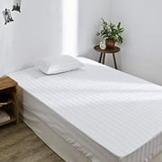 Sanko Box Sheets Hotel Specifications Wide King White Satin Stripe Fashionable Single Item 470944-0010// Brushed