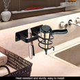 thumbnail image 3 of Soporte de aluminio para secador de pelo de baño, estante colgante para cocina, herramientas de cuidado de belleza, organizador de peinado para montaje en pared, cesta de almacenamiento, color negro,, 3 of 5