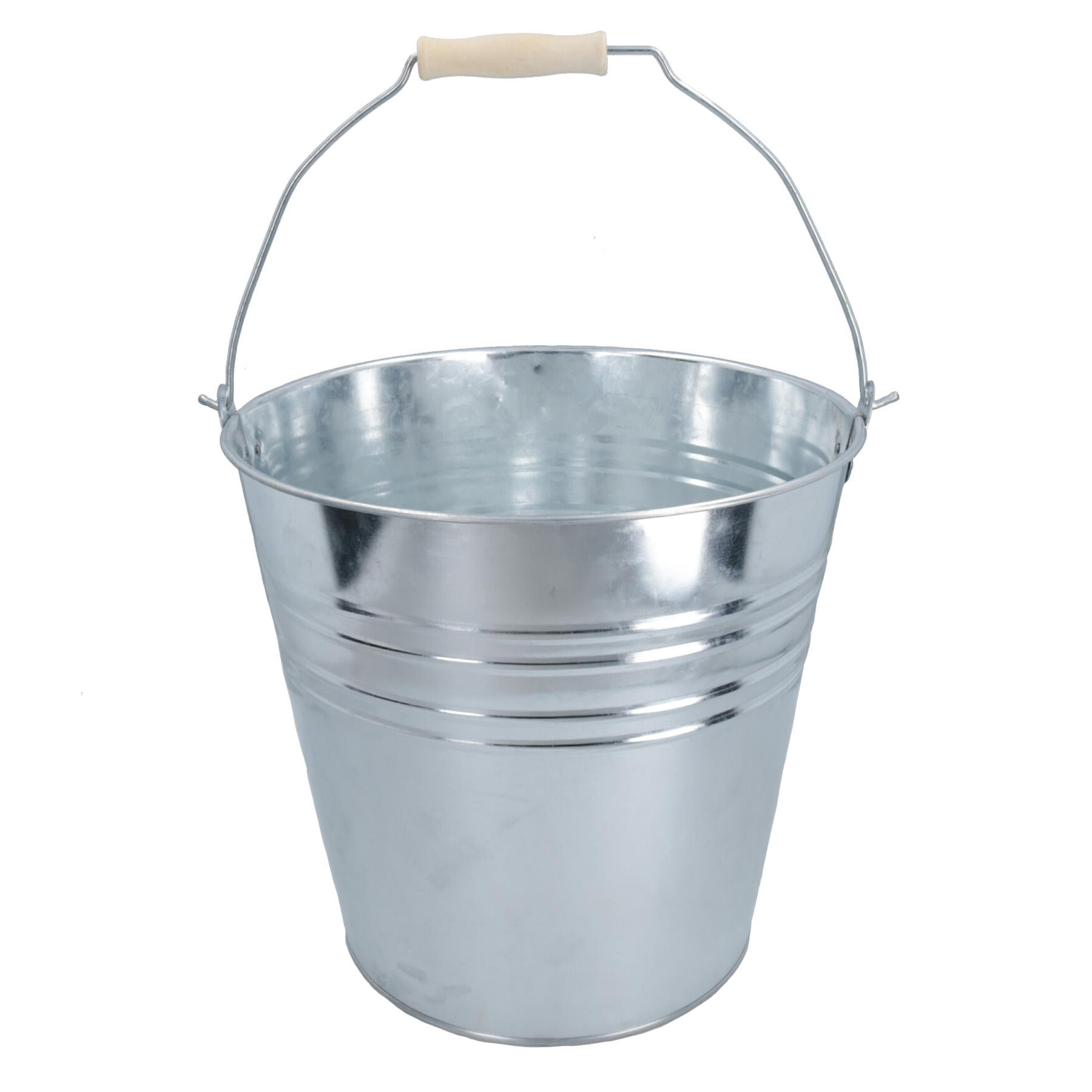 2-Pack Galvanized Steel Buckets – 15L Heavy-Duty Pail For Garden, BBQ, Cleaning & Plant Pots