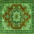 thumbnail image 1 of Ahgly Company Indoor Square Medallion Green Traditional Area Rugs, 3' Square, 1 of 1