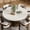 Walnut, variant on BEDEEP 55" Round Dining Table for 6 with Storage, Large Travertine Dining Table with Sintered Stone Top, Modern Pedestal Fluted Dining Room Table, Black